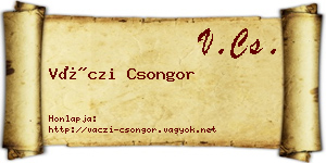 Váczi Csongor névjegykártya